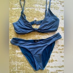 Aqua bikini set. Size small too and medium bottom